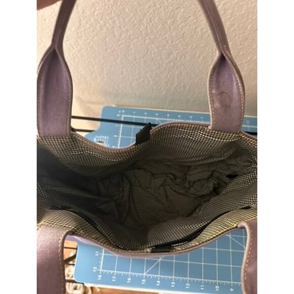 Kate Spade Purple Tote Bag | Structured Handbag with Pocket and ribbon tie top - Picture 7 of 10